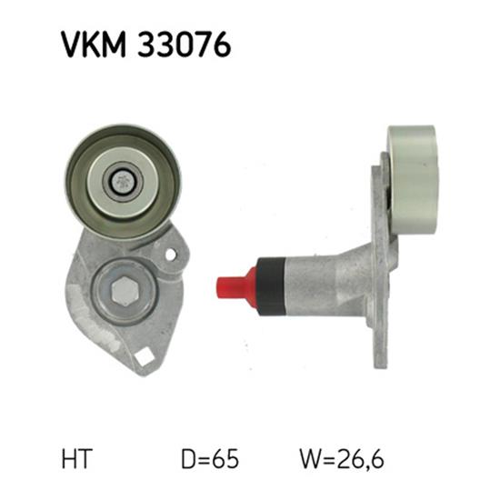 SKF Poly V Ribbed Belt Tensioner Pulley VKM 33076