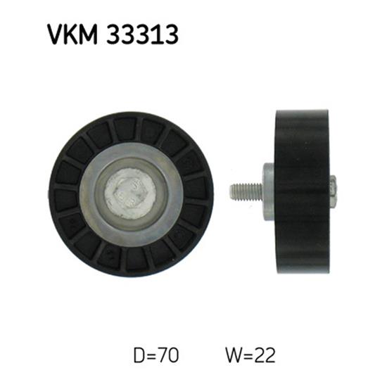 SKF Poly V Ribbed Belt Deflection Guide Pulley VKM 33313