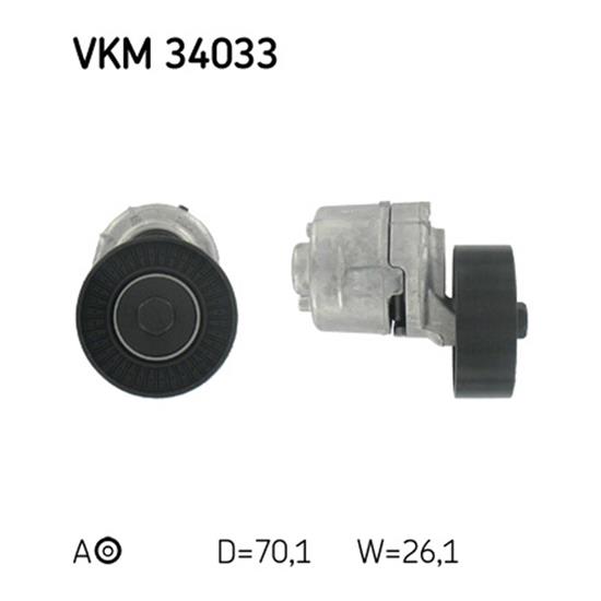 SKF Poly V Ribbed Belt Tensioner Pulley VKM 34033