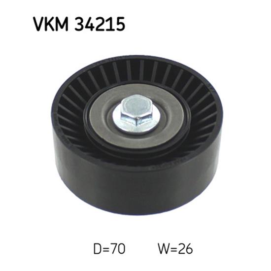 SKF Poly V Ribbed Belt Deflection Guide Pulley VKM 34215