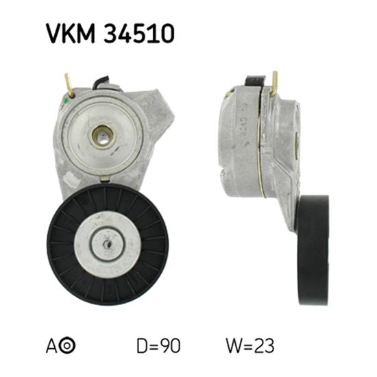 SKF Poly V Ribbed Belt Tensioner Pulley VKM 34510