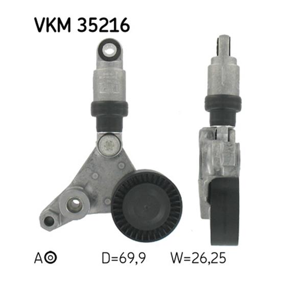 SKF Poly V Ribbed Belt Tensioner Pulley VKM 35216