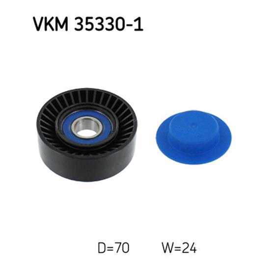 SKF Poly V Ribbed Belt Deflection Guide Pulley VKM 35330-1