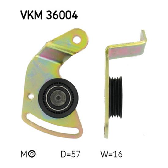 SKF Poly V Ribbed Belt Tensioner Pulley VKM 36004