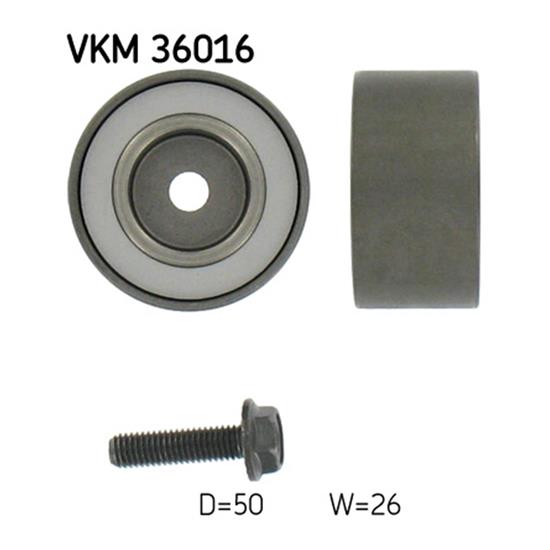 SKF Poly V Ribbed Belt Deflection Guide Pulley VKM 36016