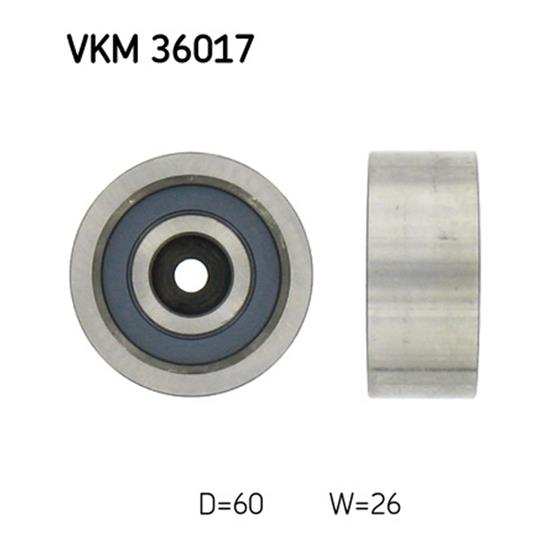 SKF Poly V Ribbed Belt Deflection Guide Pulley VKM 36017