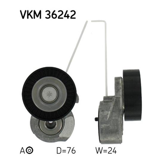 SKF Poly V Ribbed Belt Tensioner Pulley VKM 36242