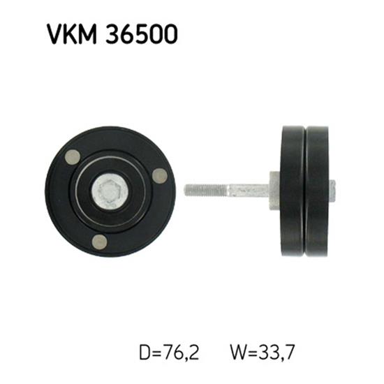 SKF Poly V Ribbed Belt Deflection Guide Pulley VKM 36500