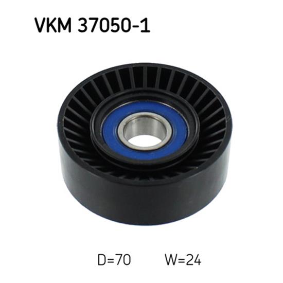 SKF Poly V Ribbed Belt Deflection Guide Pulley VKM 37050-1