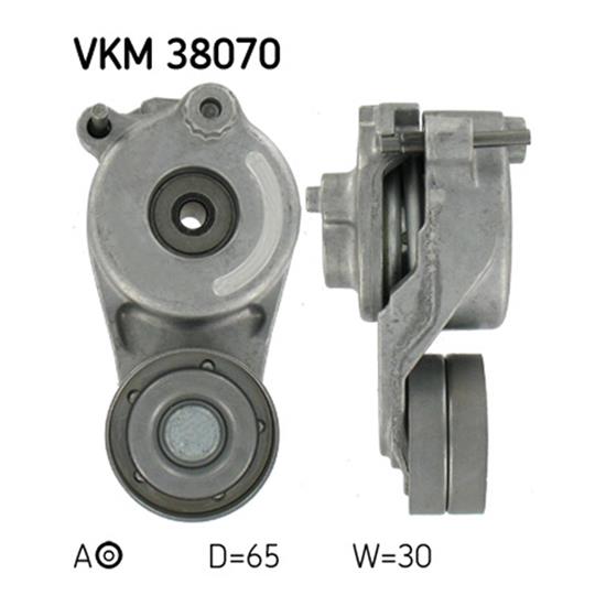 SKF Poly V Ribbed Belt Tensioner Pulley VKM 38070