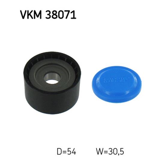 SKF Poly V Ribbed Belt Deflection Guide Pulley VKM 38071