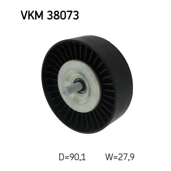 SKF Poly V Ribbed Belt Deflection Guide Pulley VKM 38073