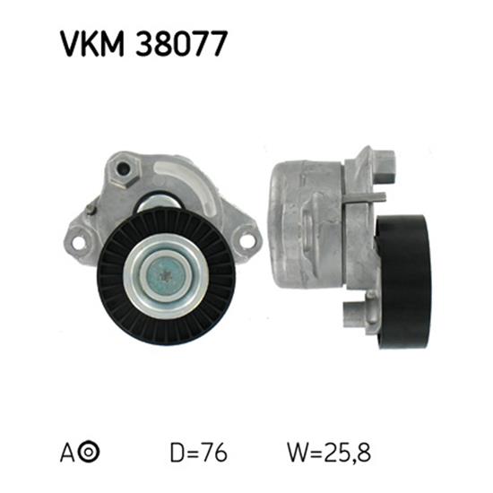 SKF Poly V Ribbed Belt Tensioner Pulley VKM 38077