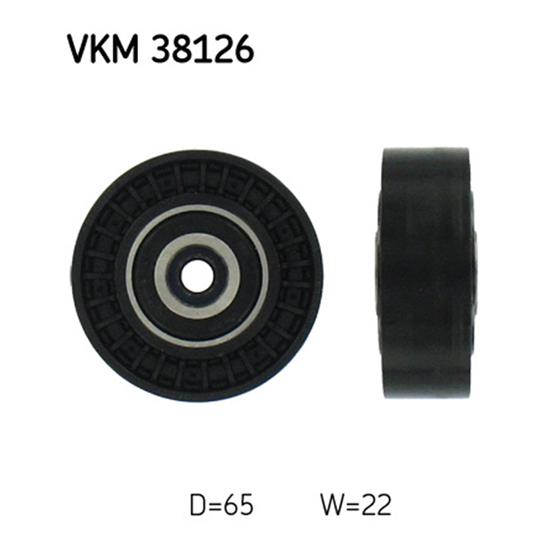 SKF Poly V Ribbed Belt Deflection Guide Pulley VKM 38126