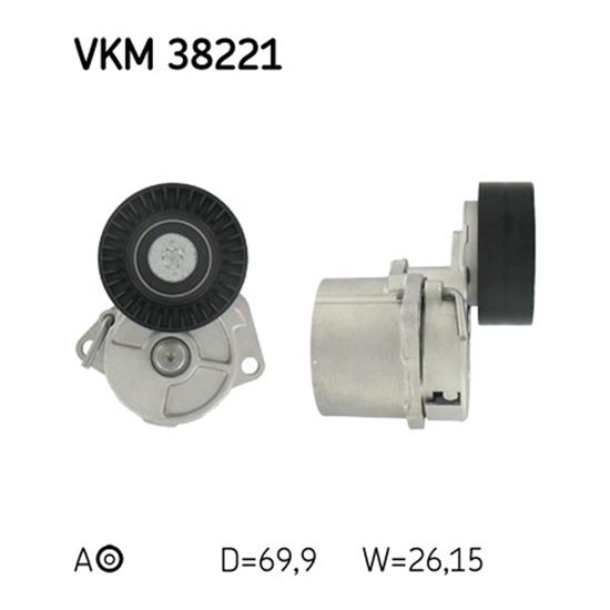 SKF Poly V Ribbed Belt Tensioner Pulley VKM 38221