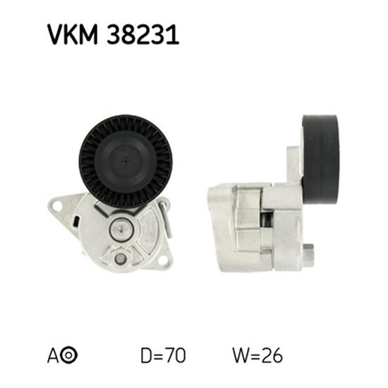 SKF Poly V Ribbed Belt Tensioner Pulley VKM 38231