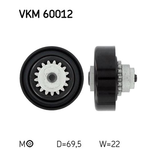 SKF Poly V Ribbed Belt Tensioner Pulley VKM 60012