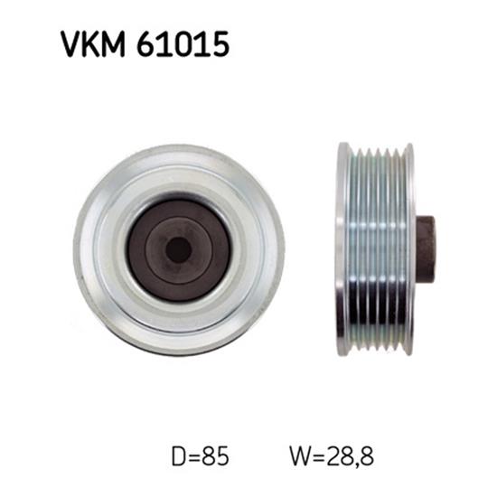 SKF Poly V Ribbed Belt Deflection Guide Pulley VKM 61015