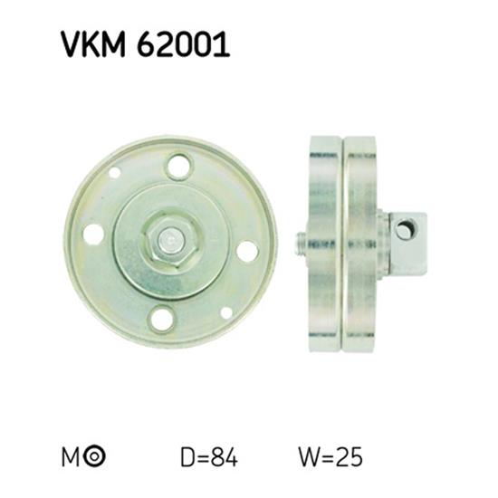 SKF Poly V Ribbed Belt Tensioner Pulley VKM 62001