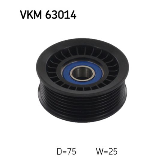 SKF Poly V Ribbed Belt Deflection Guide Pulley VKM 63014