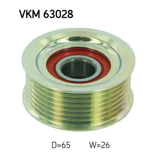 SKF Poly V Ribbed Belt Deflection Guide Pulley VKM 63028