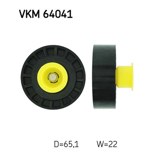 SKF Poly V Ribbed Belt Deflection Guide Pulley VKM 64041