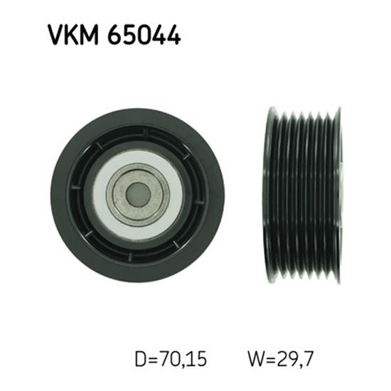 SKF Poly V Ribbed Belt Deflection Guide Pulley VKM 65044