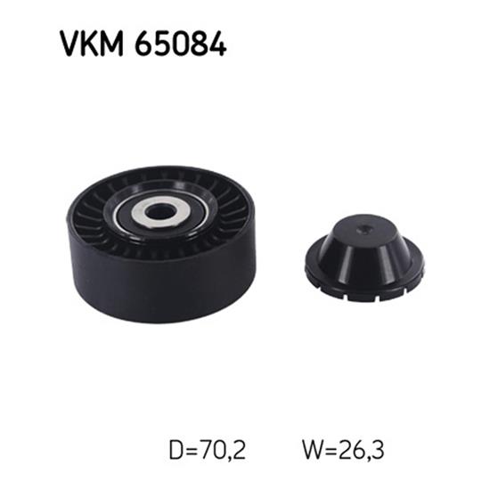 SKF Poly V Ribbed Belt Deflection Guide Pulley VKM 65084