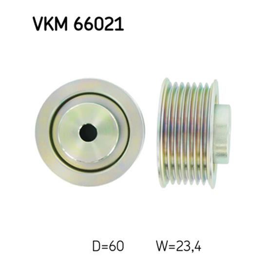 SKF Poly V Ribbed Belt Deflection Guide Pulley VKM 66021