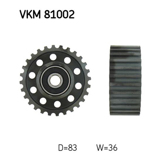 SKF Timing Cam Belt Deflection Guide Pulley VKM 81002