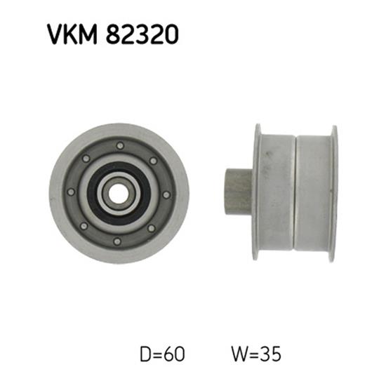 SKF Timing Cam Belt Deflection Guide Pulley VKM 82320