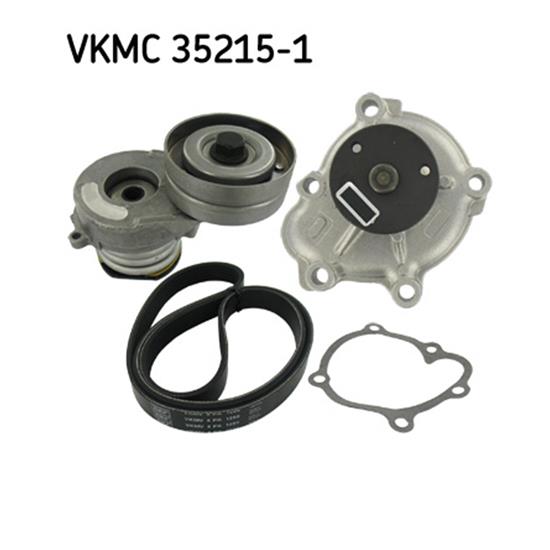 SKF Water Pump And Poly V Ribbed Belt Kit VKMC 35215-1