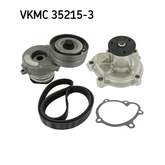 SKF Water Pump And Poly V Ribbed Belt Kit VKMC 35215-3