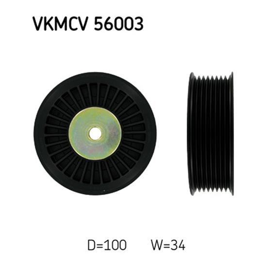 SKF Poly V Ribbed Belt Deflection Guide Pulley VKMCV 56003